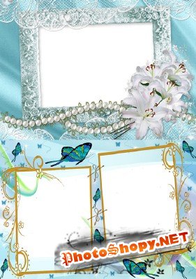 Photo Frame - Delicate white lilies