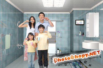 Sources - The Family in a bathroom