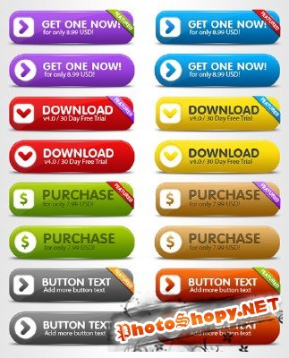Clean Resizable Buttons - GraphicRiver