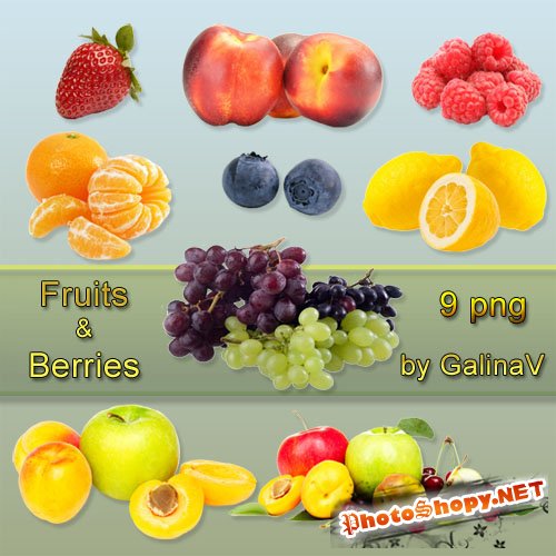 Клипарт PNG Свежие и вкусные ягоды и фрукты