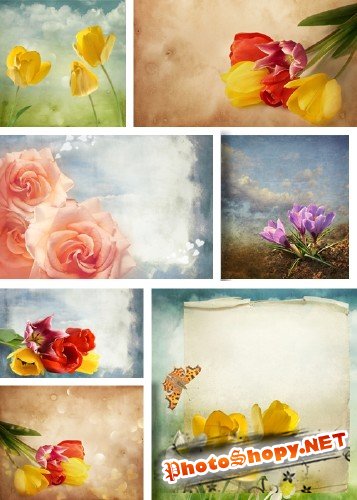 Винтажные цветы и цветочные фоны | Vintage Flower Backgrounds