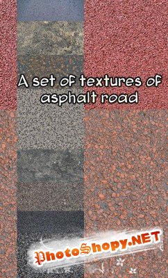A set of textures of asphalt road