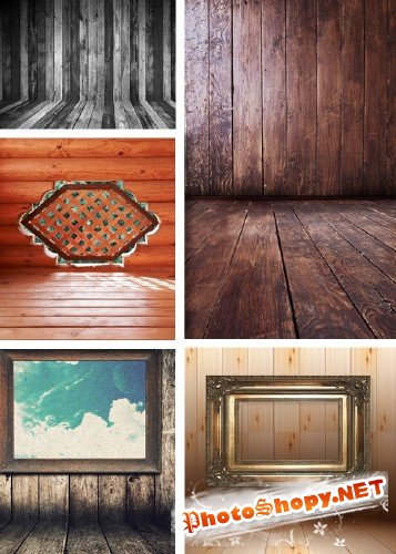 Деревянный пол и стены - клипарт | Wooden interior