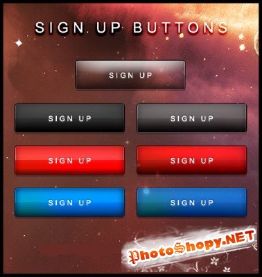 Sign Up Buttons Psd