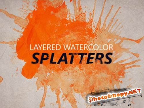 Layered watercolor splatters