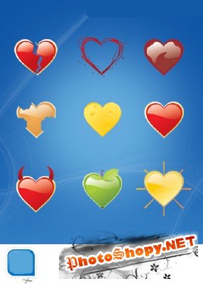 Package of 9 love psd