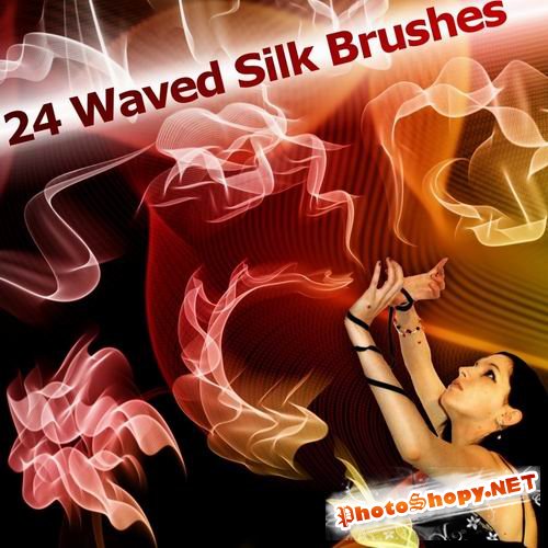 24 waved silk brushes
