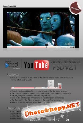 YouTube Interface PSD v2.1