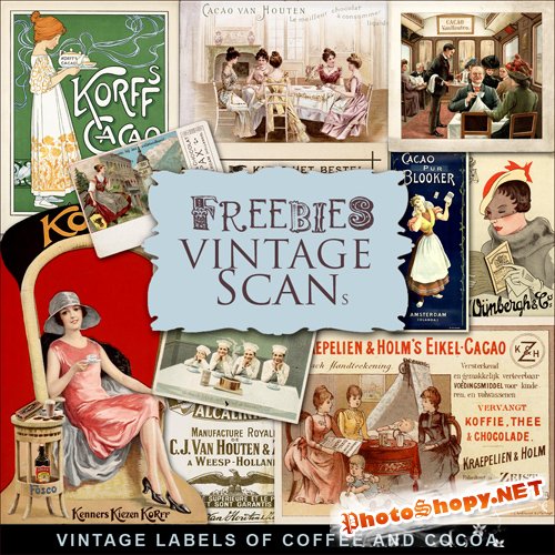 Scrap-kit - Vintage Labels Of Coffee And Cocoa