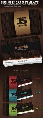 Color Wood Business Cards