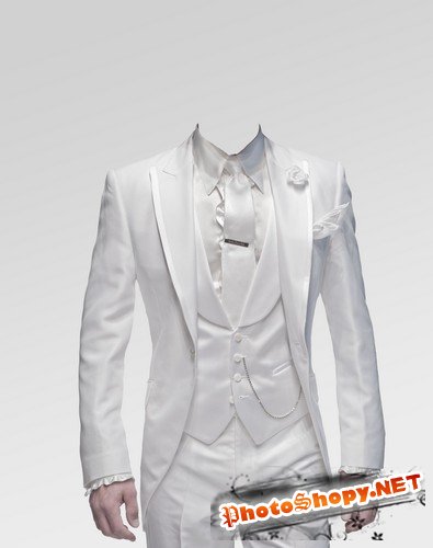 Шаблон для монтажа в Photoshop - В белом костюме