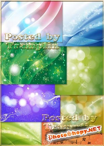 Разноцветные фоны с бликами и цветочками- Varicoloured backgrounds withs glare and flowers