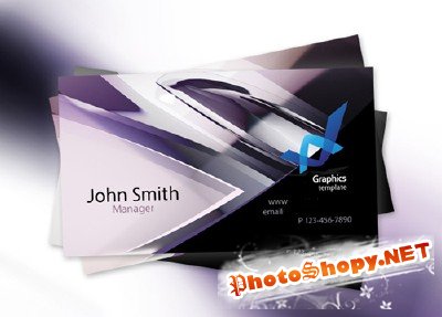 Abstract hi-tech design, business card template