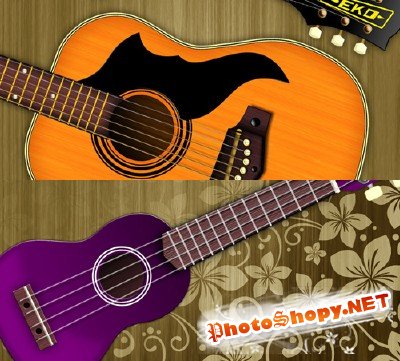 Purple and orange guitar