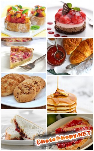 Sweet Pastries Cliparts - sweet pastries, pancakes, pie, cake, honey