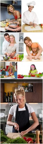 Cooking Cliparts - Cooking, kitchen, family