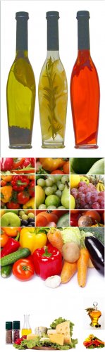 Vegetables & Oil Cliparts - vegetables, vegetable oil