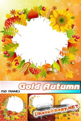 Осенняя Золотая | Gold Autumn (psd layered frames)