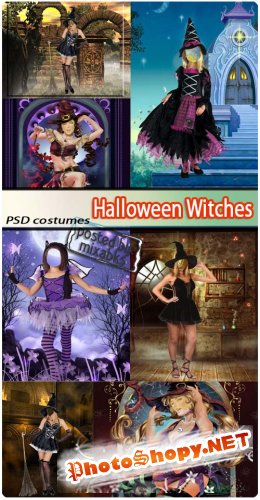 Ведьмочки в Хеллоуин | Helloween Withches (PSD costumes)
