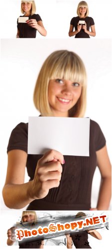 Photo Cliparts - Girl with sheet paper
