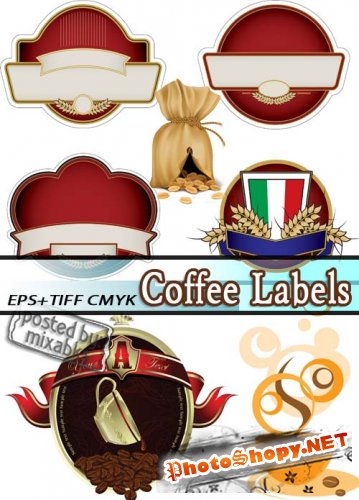 Этикетки Кофе | Coffee Labels (EPS + TIFF CMYK)