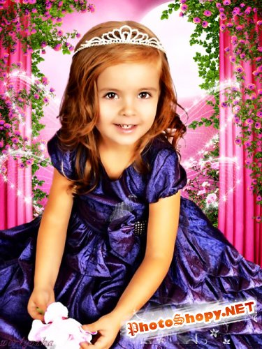 Детский шаблон - Маленькая принцесса с волшебными крылышками