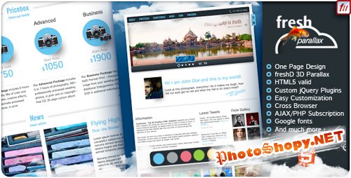 ThemeForest - freshCloud - 3D Parallax HTML One Page Template - Rip