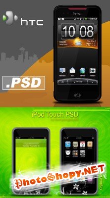 iPod Touch and smartphone psd