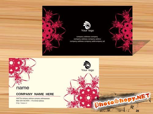 Classic Black & White Business Card Template With Snowflakes