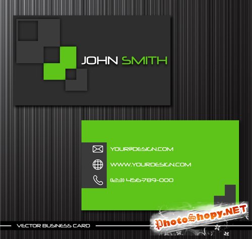 Creative Vector Green Personalized Business Card Template - 1