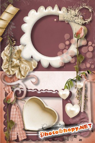 Скрап-набор - Романтическое бордо и шоколад
