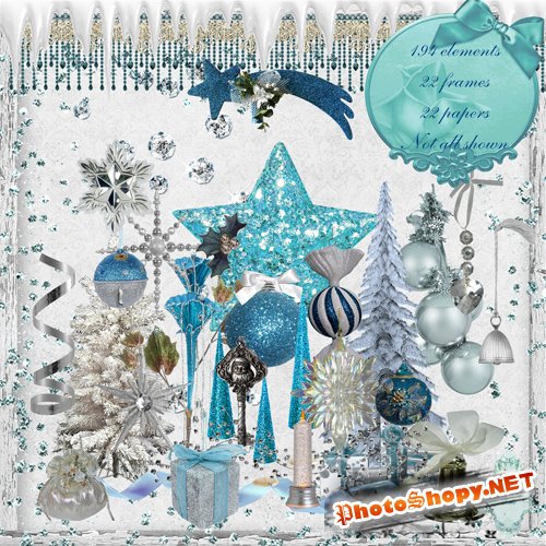 Scrap-set - Blue And Silver Christmas