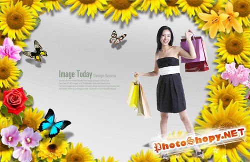 Fashion shopping posters PSD layered material