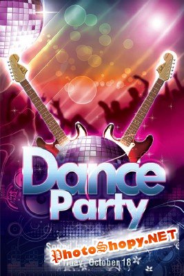 Dance Party Flyer Template PSD
