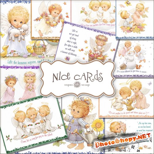 Scrap-kit - Vintage Cards With Baby Angels