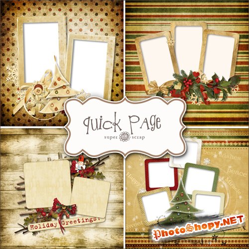 Scrap-kit - 4 Christmas Quick-pages