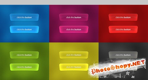 Glossy buttons pack – PSD