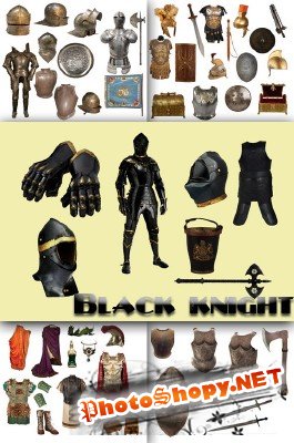 Black knight, conquistador armor and roman costumes