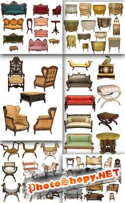 Victorian sofas, french dressers and grunge furniture set