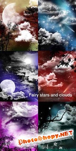 Сказочные звезды и облака - фоны
