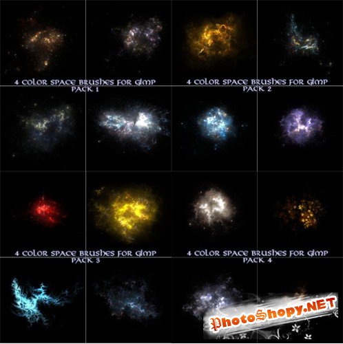 High definition universe Star GIMP brush pack