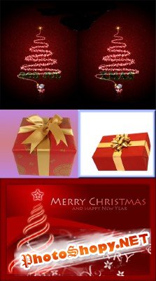 Christmas Card and Presents PSD