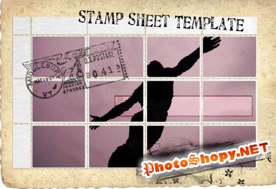 Stamp Sheet Template psd file