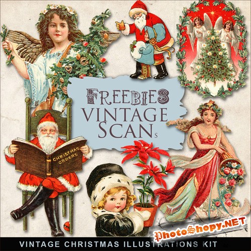 Scrap-kit - Vintage Christmas Illustrations