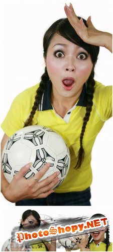 Photo Cliparts - Girl with football ball