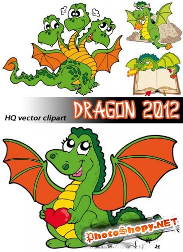 Влюблённый Дракоша | Dragon in Love 2012 (EPS vector + TIFF)