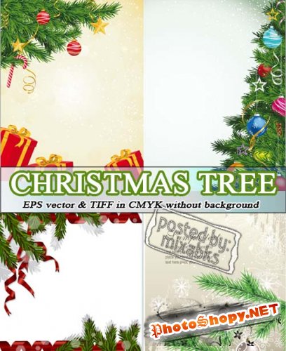 Новогодние ёлки | Christmas tree (eps vector + tiff in cmyk)