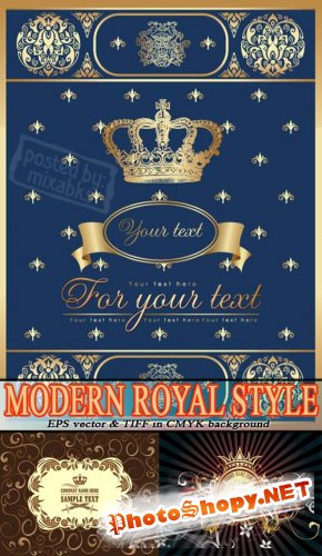 Современный Королевский Стиль | Modern Royal Style (eps vector + tiff in cmyk)