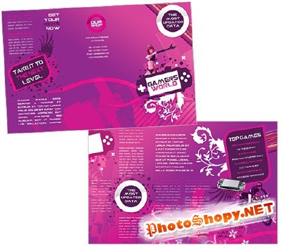 Templates for Design - Next Level Gaming Brochure  11 x 8.5 BoxedArt