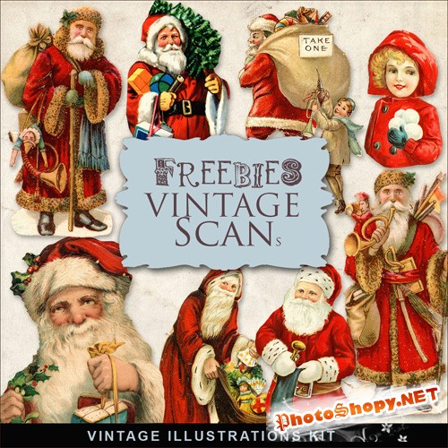 Scrap-kit - Vintage Christmas Illustrations #2